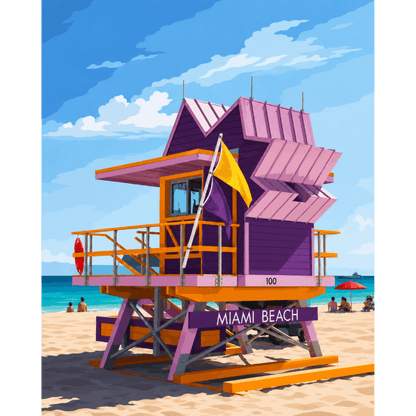 Miami Beach | Paint by Number- Paint by Numbers