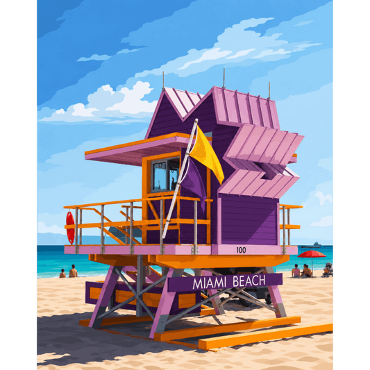 Miami Beach | Paint by Number- Paint by Numbers