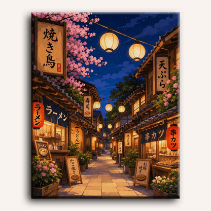 Sakura Lanterns | Paint by Number