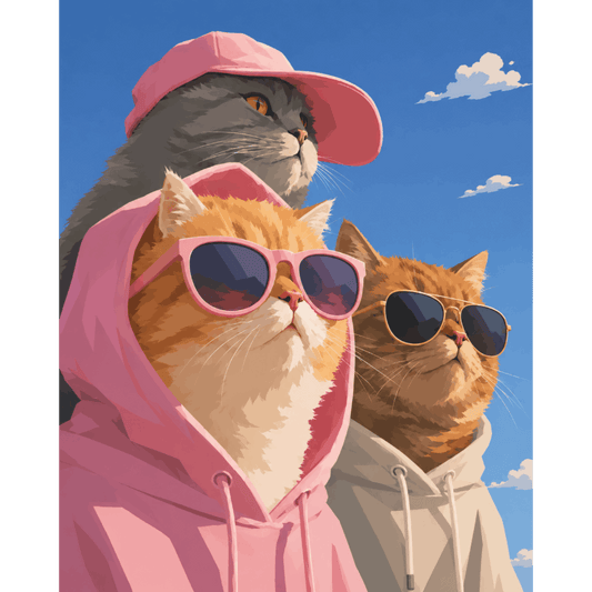 The Cool Cat Crew | Paint by Number- Paint by Numbers