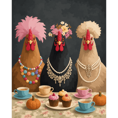 Fancy Chickens Society | Paint by Number- Paint by Numbers