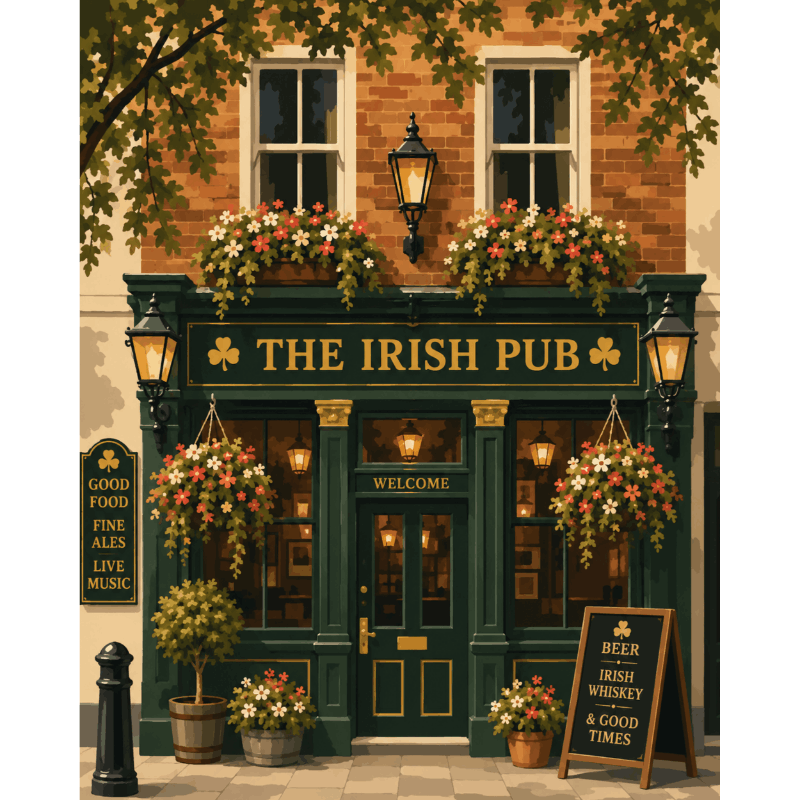 The Irish Pub | Paint by Number- Paint by Numbers