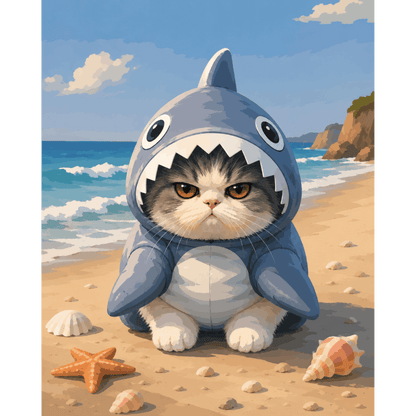 Tiny Shark Trouble | Paint by Number- Paint by Numbers