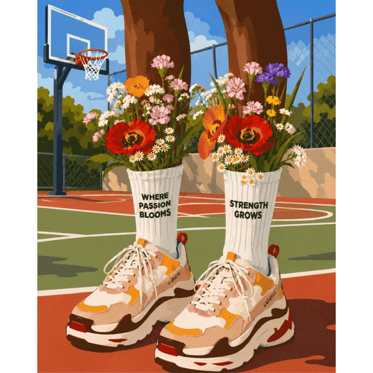 Blooming Basketball | Paint by Number- Paint by Numbers