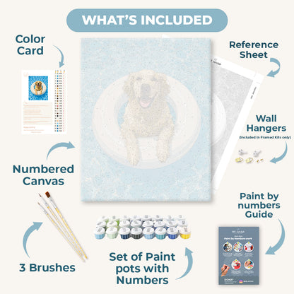 Golden Retriever Swim | Paint by Number
