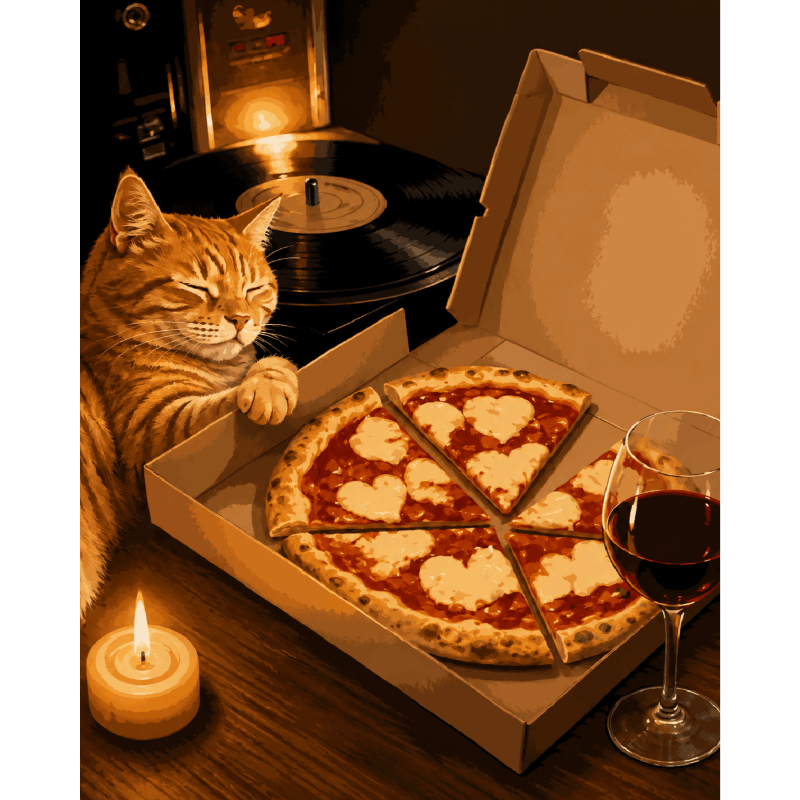 Pizza Cat | Paint by Number- Paint by Numbers