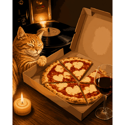 Pizza Cat | Paint by Number- Paint by Numbers
