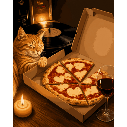 Pizza Cat | Paint by Number- Paint by Numbers