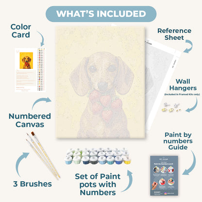Strawberry Dachshund | Paint by Number