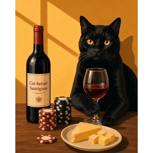 The Gambler Cat | Paint by Number- Paint by Numbers