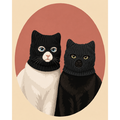 Two Cat Suspects | Paint by Number- Paint by Numbers