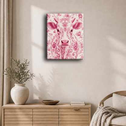 Delft Pink Cow | Paint by Number