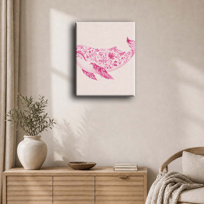 Delft Pink Whale | Paint by Number