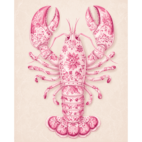 Delft Pink Lobster | Paint by Number – Diy Art Club