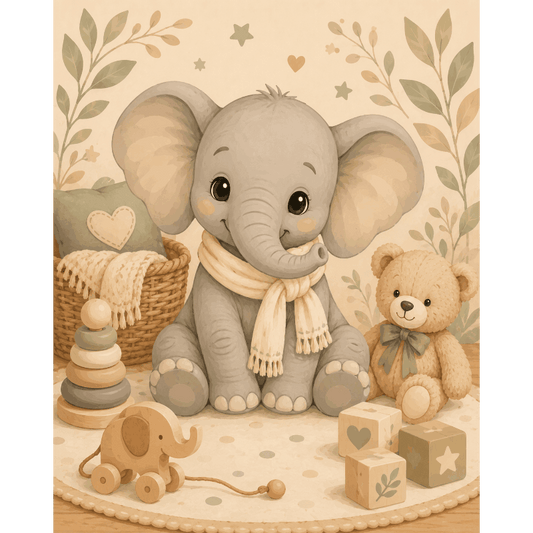 Little Elephant | Paint by Number- Paint by Numbers