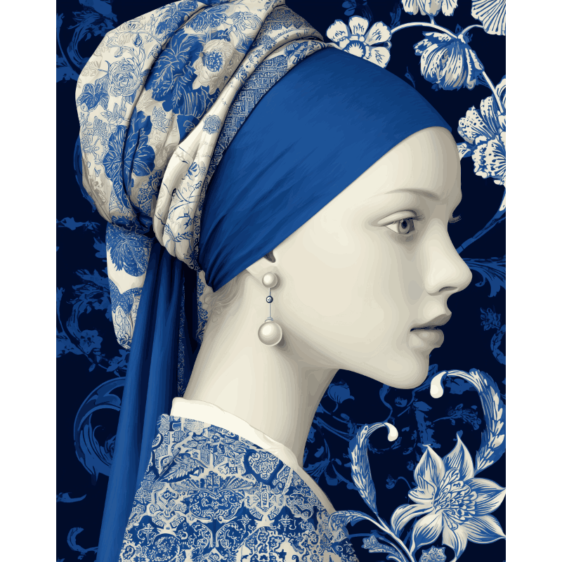 Blue Elegance | Paint by Number- Paint by Numbers