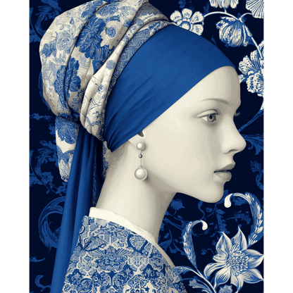 Blue Elegance | Paint by Number- Paint by Numbers