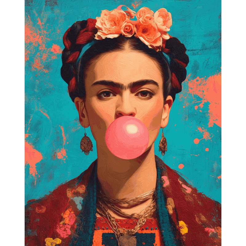 Bubblegum Frida | Paint by Number- Paint by Numbers