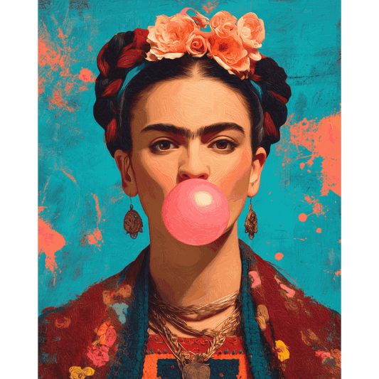 Bubblegum Frida | Paint by Number- Paint by Numbers