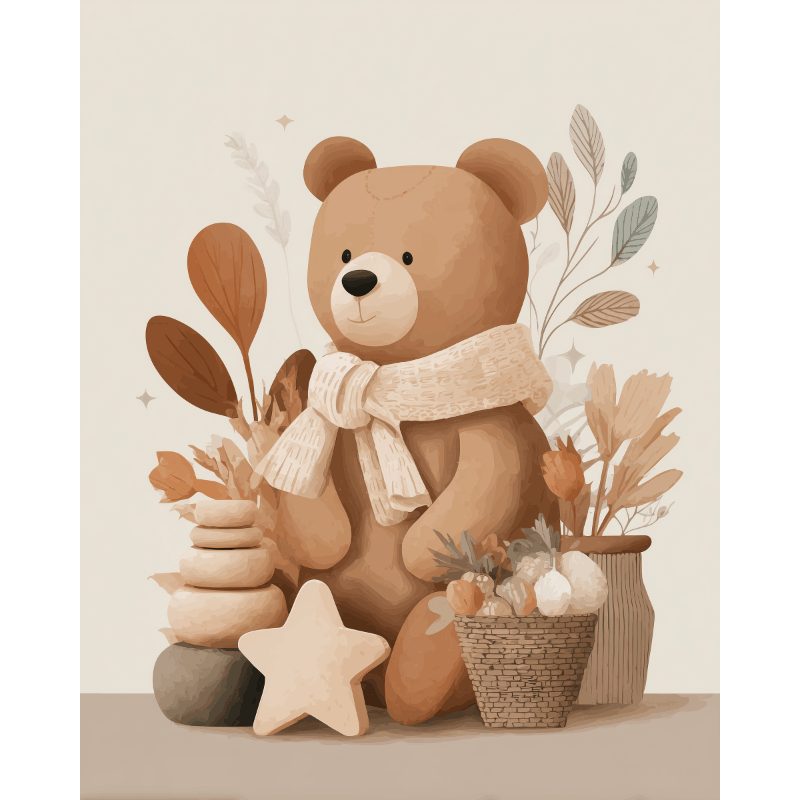 Teddy Bear | Dipingi con i numeri- Dipingi con i numeri
