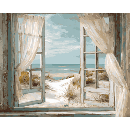 Window to the Sea | Paint by Number- Paint by Numbers