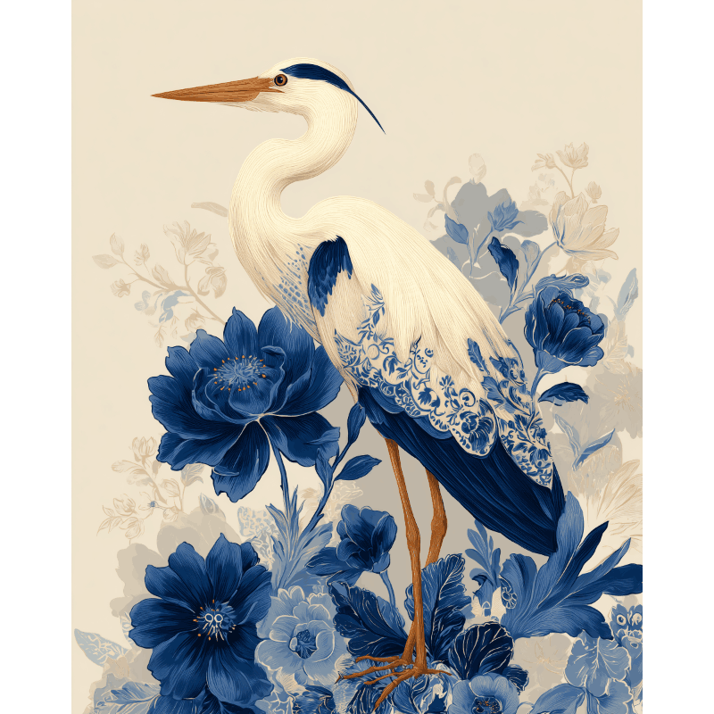 The Royal Heron | Paint by Number- Paint by Numbers