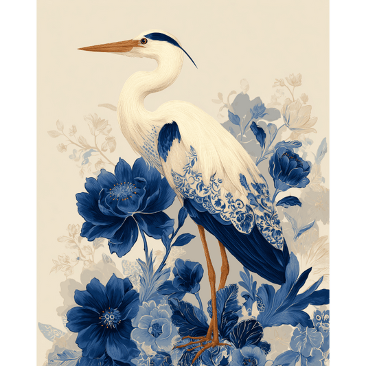 The Royal Heron | Paint by Number- Paint by Numbers