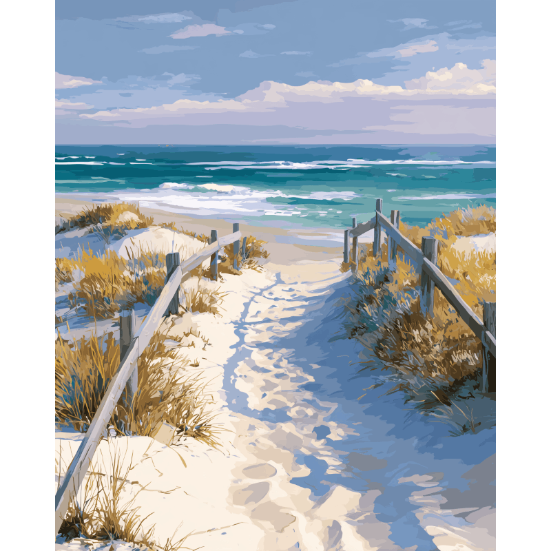 Road to the Beach | Paint by Number- Paint by Numbers