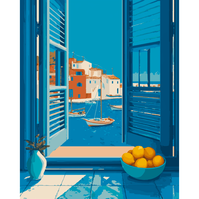 Azure Harbor | Paint by Number- Paint by Numbers