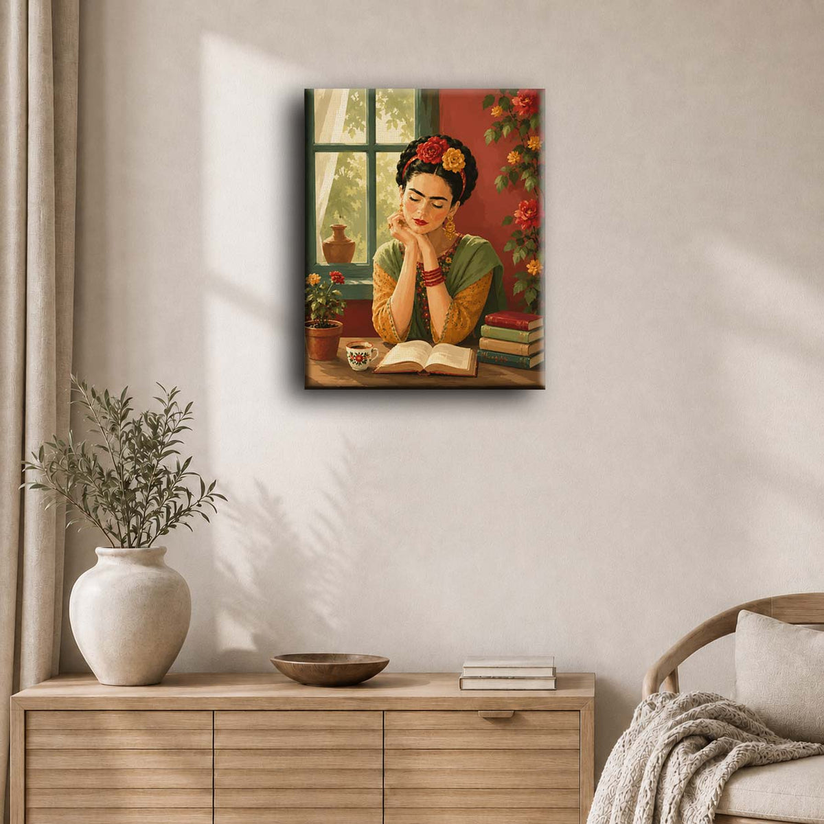 Leser som Frida | Maleri etter tall