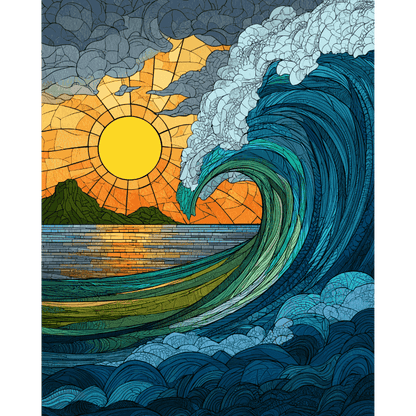Stained Glass Waves | Paint by Number- Paint by Numbers