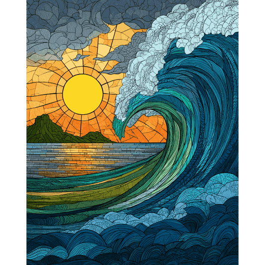 Stained Glass Waves | Paint by Number- Paint by Numbers