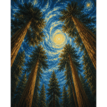Stary Sequoia Nights | Paint by Number- Paint by Numbers