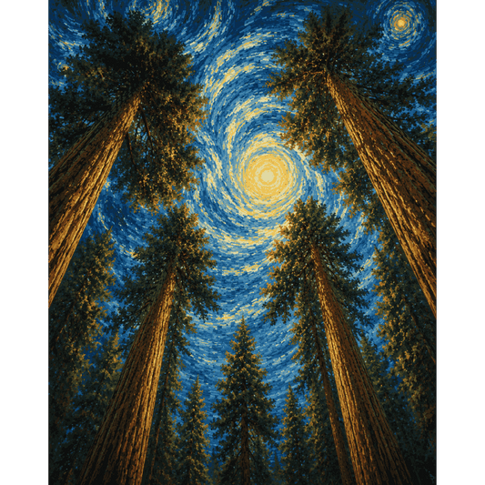 Stary Sequoia Nights | Paint by Number- Paint by Numbers