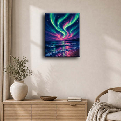 Aurora Borealis Beach | Paint by Number