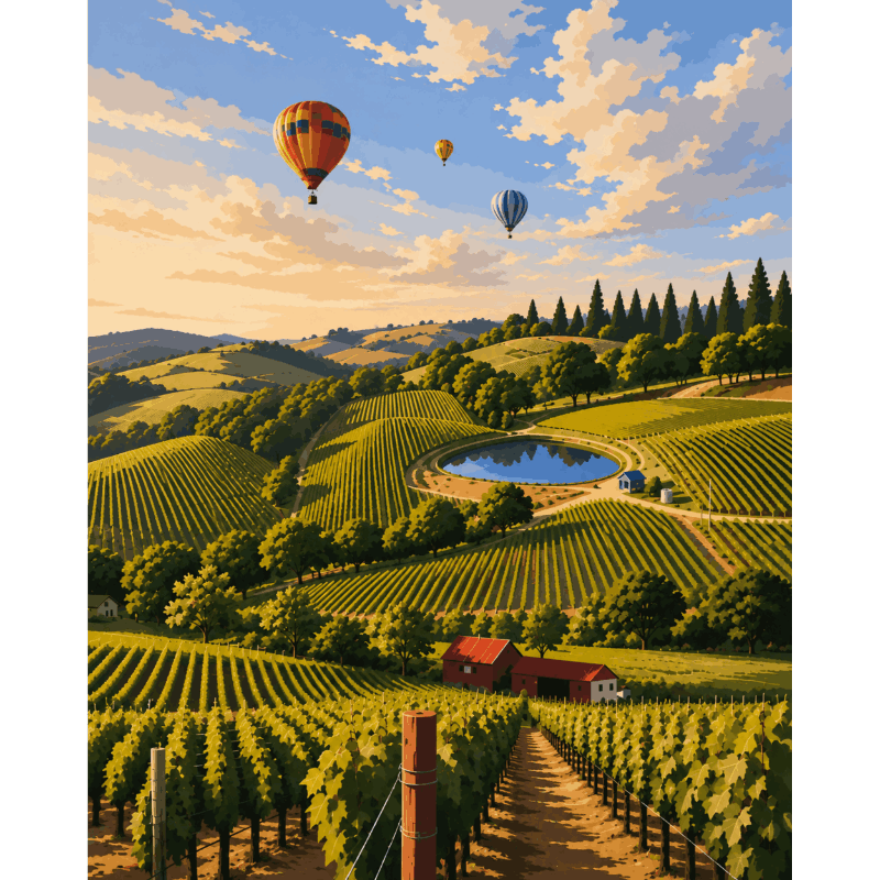 Napa From Above | Paint by Number- Paint by Numbers