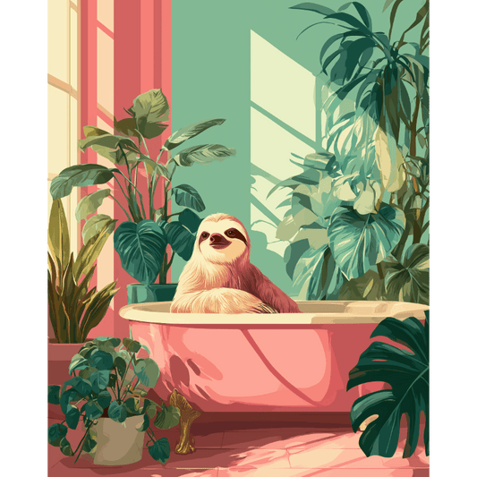 Sloth Spa Day | Paint by Number- Paint by Numbers
