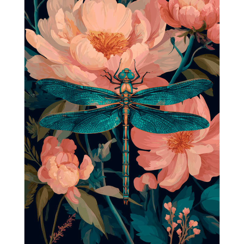 Decorative Dragonfly | Paint by Number - Paint by numbers