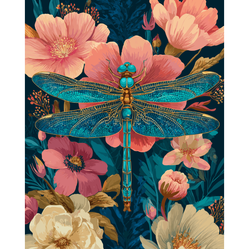 Precious Dragonfly | Paint by Number- Paint by Numbers