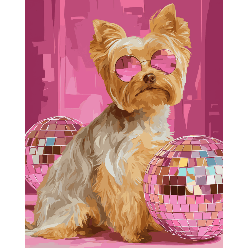 Studio 54 Pup | Paint by Number- Paint by Numbers