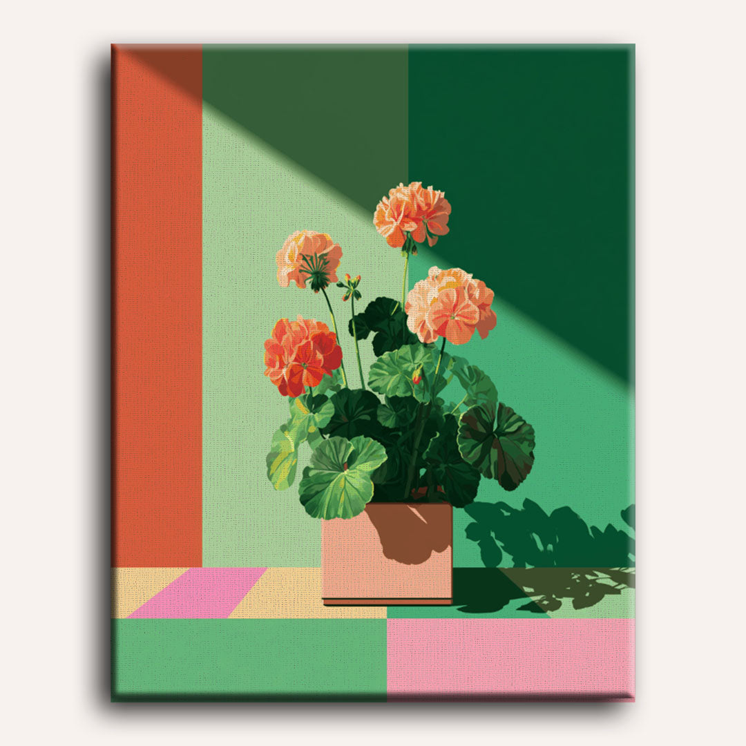 Geometric Geranium | Paint by Number
