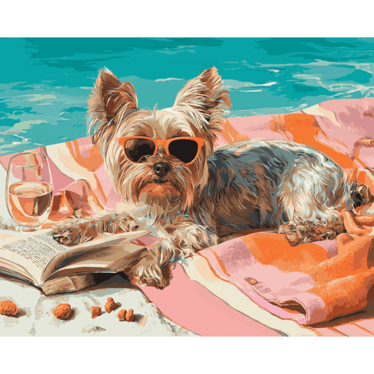 Yorkie by the Sea | Paint by Number- Paint by Numbers