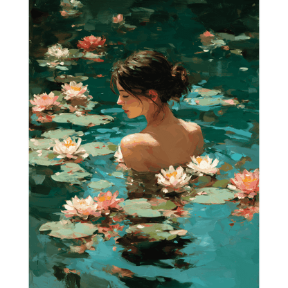 Lake Bathing | Paint by Number- Paint by Numbers