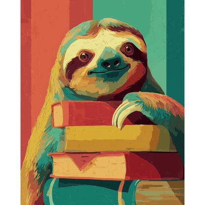 Charming Sloth | Paint by Number - Paint by numbers
