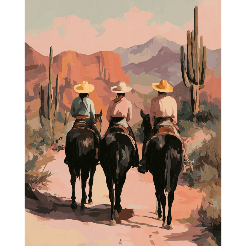 Riders of the Canyon | Paint by Number - Paint by numbers