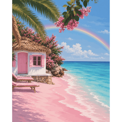 Pink Sand Beach | Paint by Number- Paint by Numbers