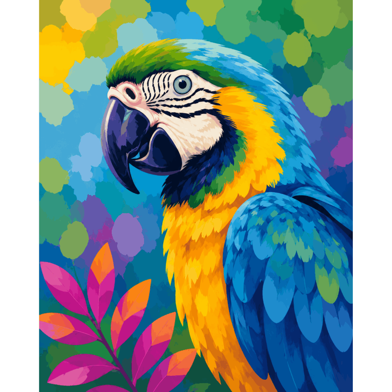 Bright Like Parrot | Paint by Number- Paint by Numbers