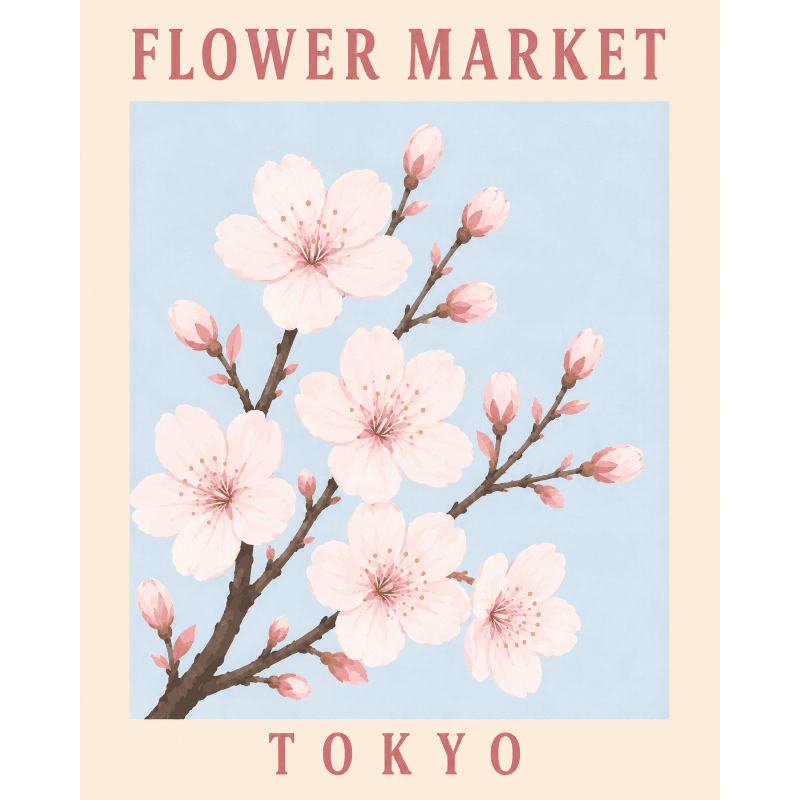 Tokyo Flowers | Paint by Number- Paint by Numbers