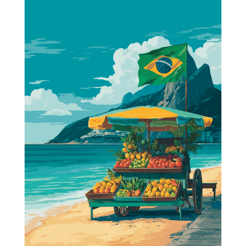 Brazilian Beach | Paint by Number- Paint by Numbers