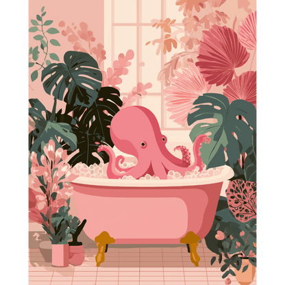 Bathing Octopus | Paint by Number- Paint by Numbers
